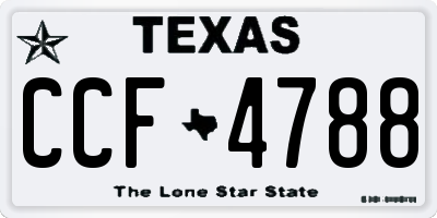 TX license plate CCF4788