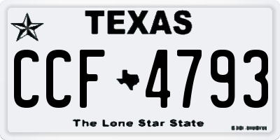 TX license plate CCF4793