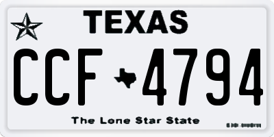TX license plate CCF4794