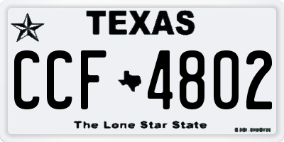 TX license plate CCF4802