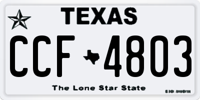 TX license plate CCF4803