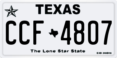 TX license plate CCF4807