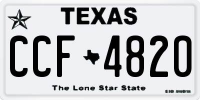 TX license plate CCF4820