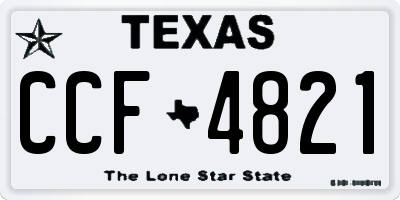 TX license plate CCF4821