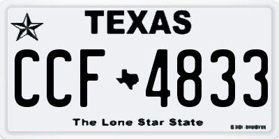 TX license plate CCF4833