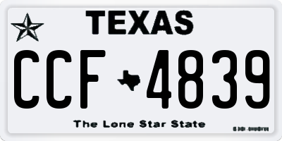 TX license plate CCF4839