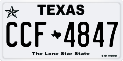 TX license plate CCF4847