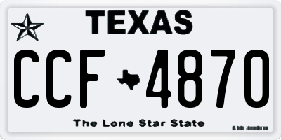 TX license plate CCF4870