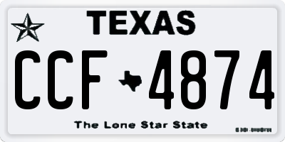 TX license plate CCF4874