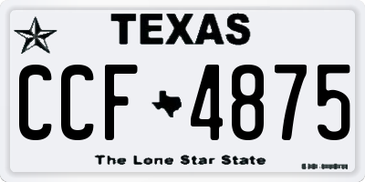 TX license plate CCF4875