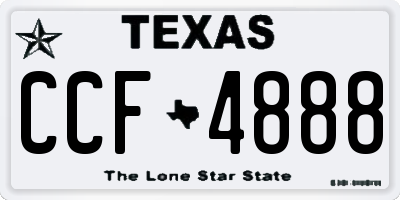 TX license plate CCF4888