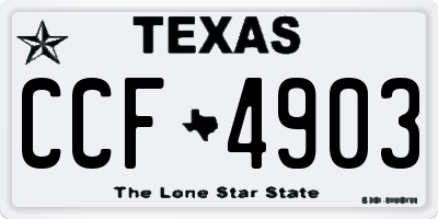 TX license plate CCF4903