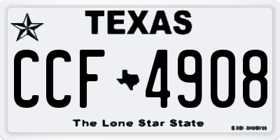 TX license plate CCF4908