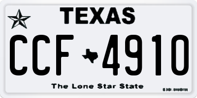TX license plate CCF4910