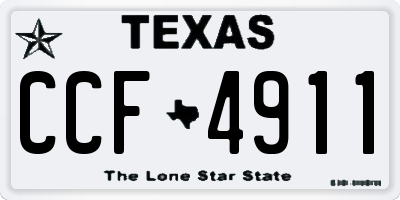 TX license plate CCF4911