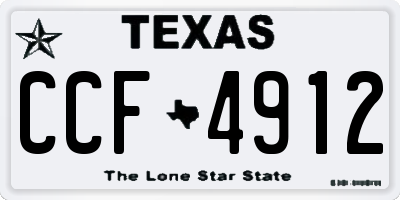 TX license plate CCF4912