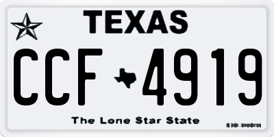 TX license plate CCF4919