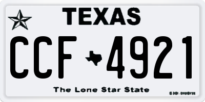 TX license plate CCF4921
