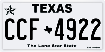 TX license plate CCF4922