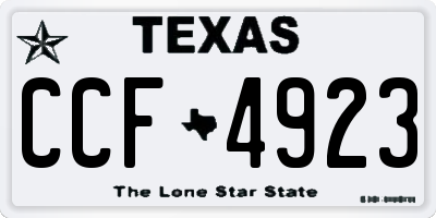 TX license plate CCF4923