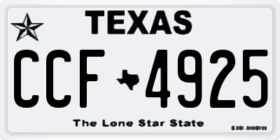 TX license plate CCF4925