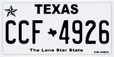 TX license plate CCF4926