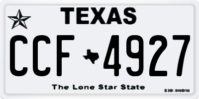 TX license plate CCF4927