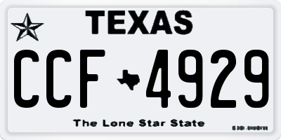 TX license plate CCF4929