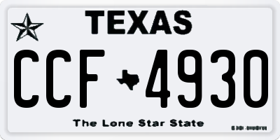 TX license plate CCF4930