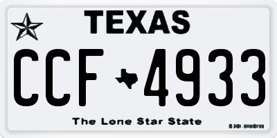 TX license plate CCF4933