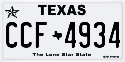 TX license plate CCF4934