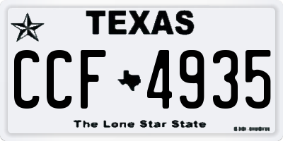 TX license plate CCF4935