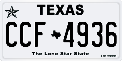 TX license plate CCF4936