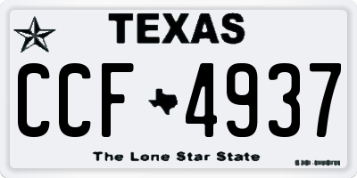 TX license plate CCF4937