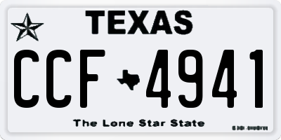 TX license plate CCF4941
