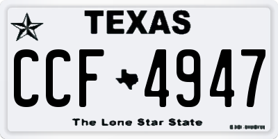 TX license plate CCF4947