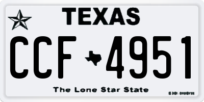 TX license plate CCF4951