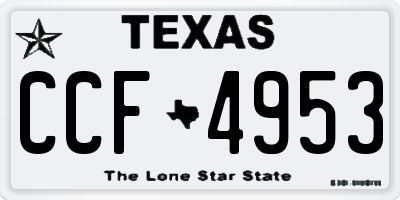 TX license plate CCF4953