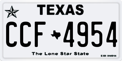 TX license plate CCF4954