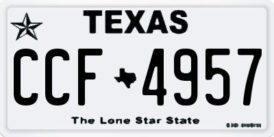 TX license plate CCF4957