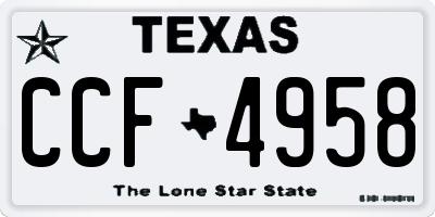 TX license plate CCF4958