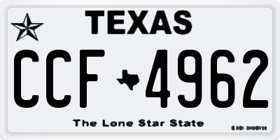 TX license plate CCF4962
