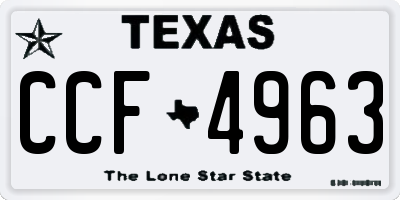 TX license plate CCF4963