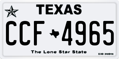 TX license plate CCF4965
