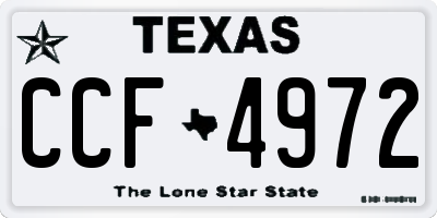 TX license plate CCF4972