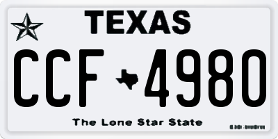 TX license plate CCF4980