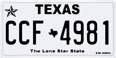 TX license plate CCF4981