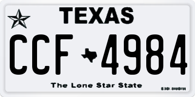 TX license plate CCF4984