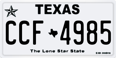 TX license plate CCF4985