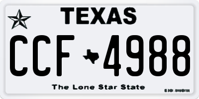 TX license plate CCF4988
